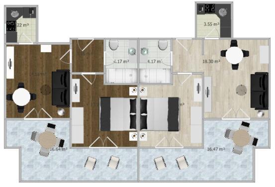 Comfort Apartment mit 1 Schlafzimmer und Südwestpanorama