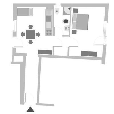 Apartment mit 1 Schlafzimmer und Terrasse