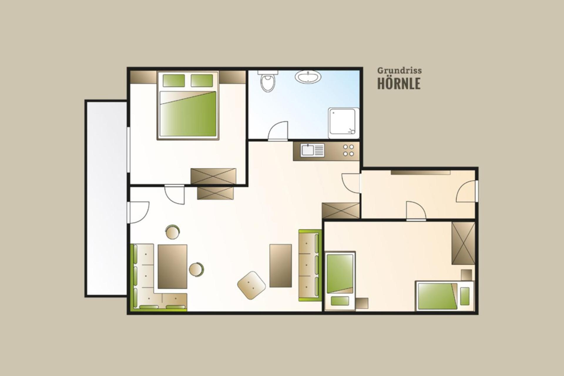 Apartment mit 2 Schlafzimmern (4 Erwachsene)