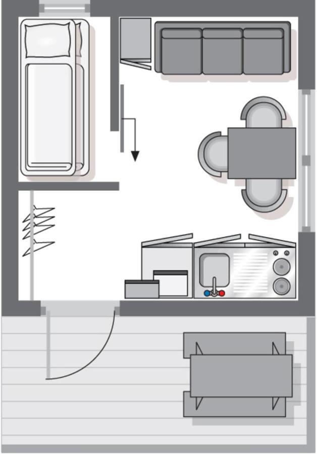 Blockhaus mit 1 Schlafzimmer