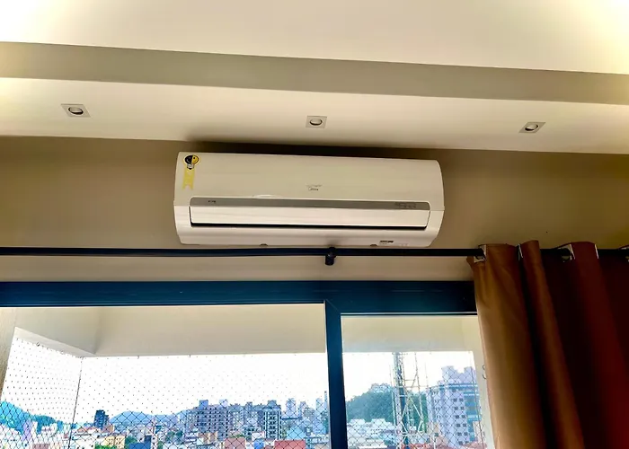 Ap Moderno com vista mar Piscina Ar Condicionado no Guarujá
