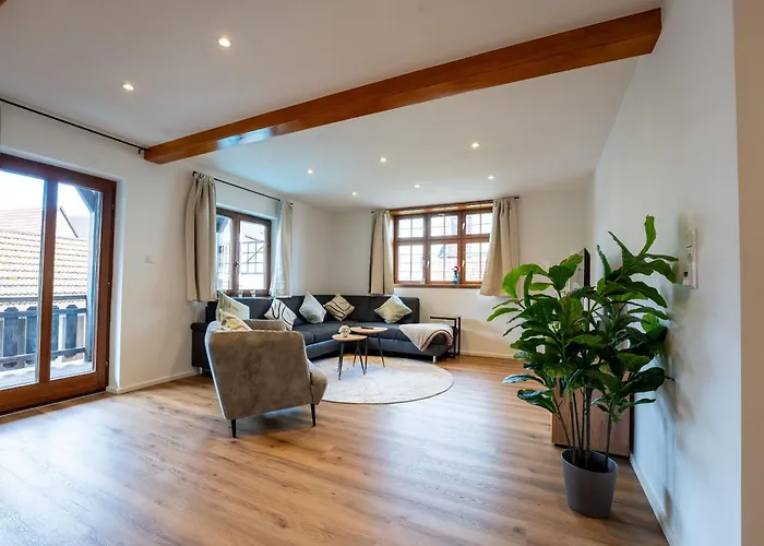 Design-Fachwerk-Suite - Balkon-Parkplatz-Therme