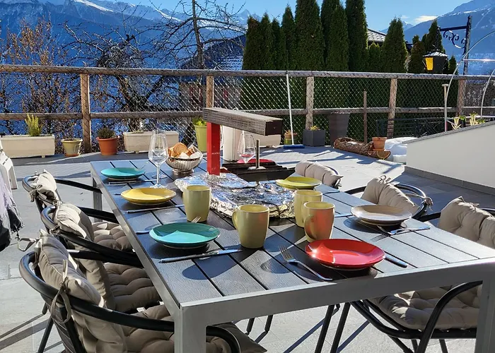 Appartement Randogne Avec Grande Terrasse