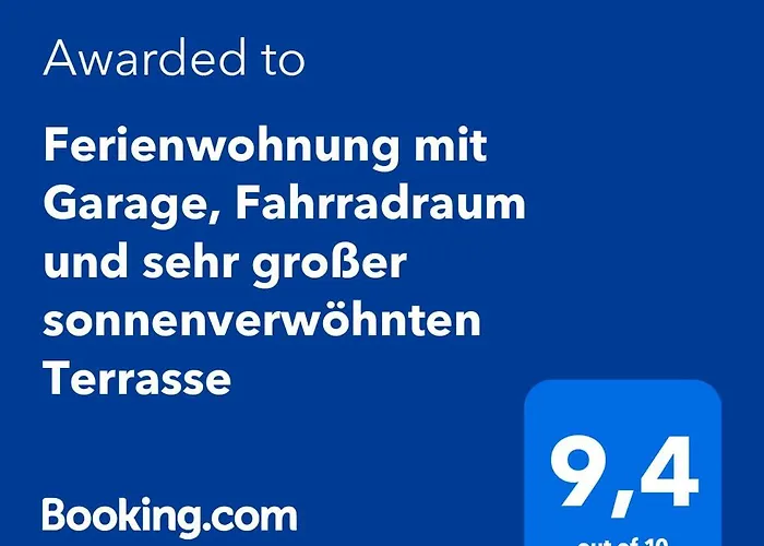 Ferienwohnung mit Garage, Fahrradraum und sehr großer sonnenverwöhnten Terrasse