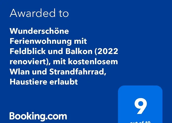 Wunderschoene Ferienwohnung Mit Feldblick Und Balkon, Mit Kostenlosem Wlan Und Strandfahrrad, Haustiere Erlaubt