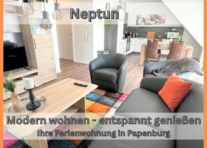 "Neptun" Papenburg Dachterrasse Einbaukueche Neubau 74 Qm Free Wifi 2 Schlafzimmer Bis 4 Personen
