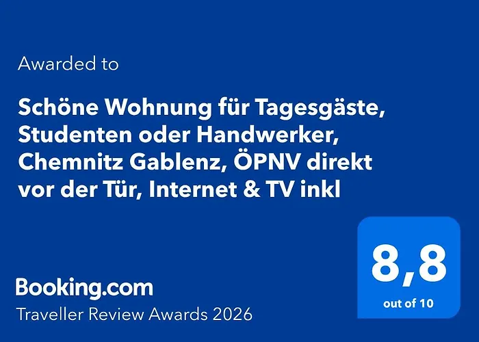 Schoenes Apartment Chemnitz Gablenz - Mit Homeoffice, Fahrstuhl, Barrierefrei, Oepnv, Supermarkt, Restaurant Direkt Vor Der Tuer, Internet Und Tv Inkl - Fuer Monteure, Urlauber Und Geschaeftsreisende