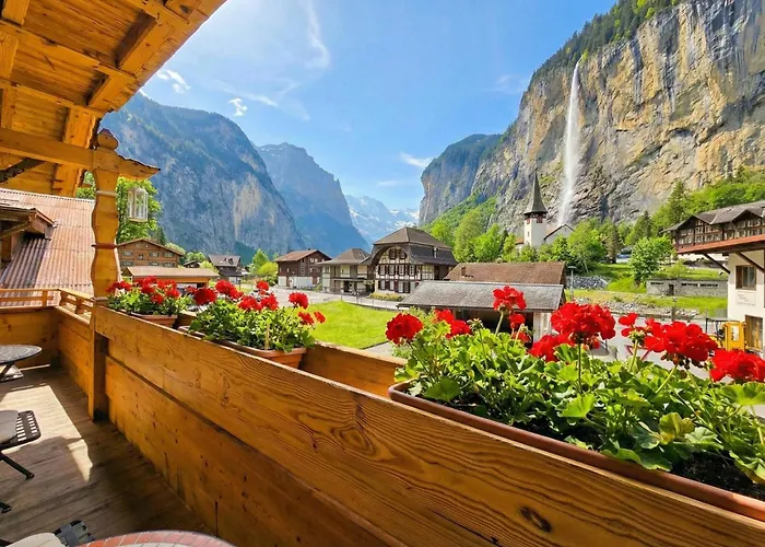 Wasserfallhuesli In Lauterbrunnen, Near Interlaken, Muerren, Wengen