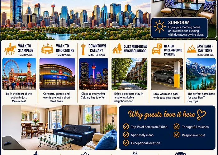 Entire Downtown Condo Steps To Bmo & Stampede With Parking, 1,5 Hrs To Banff